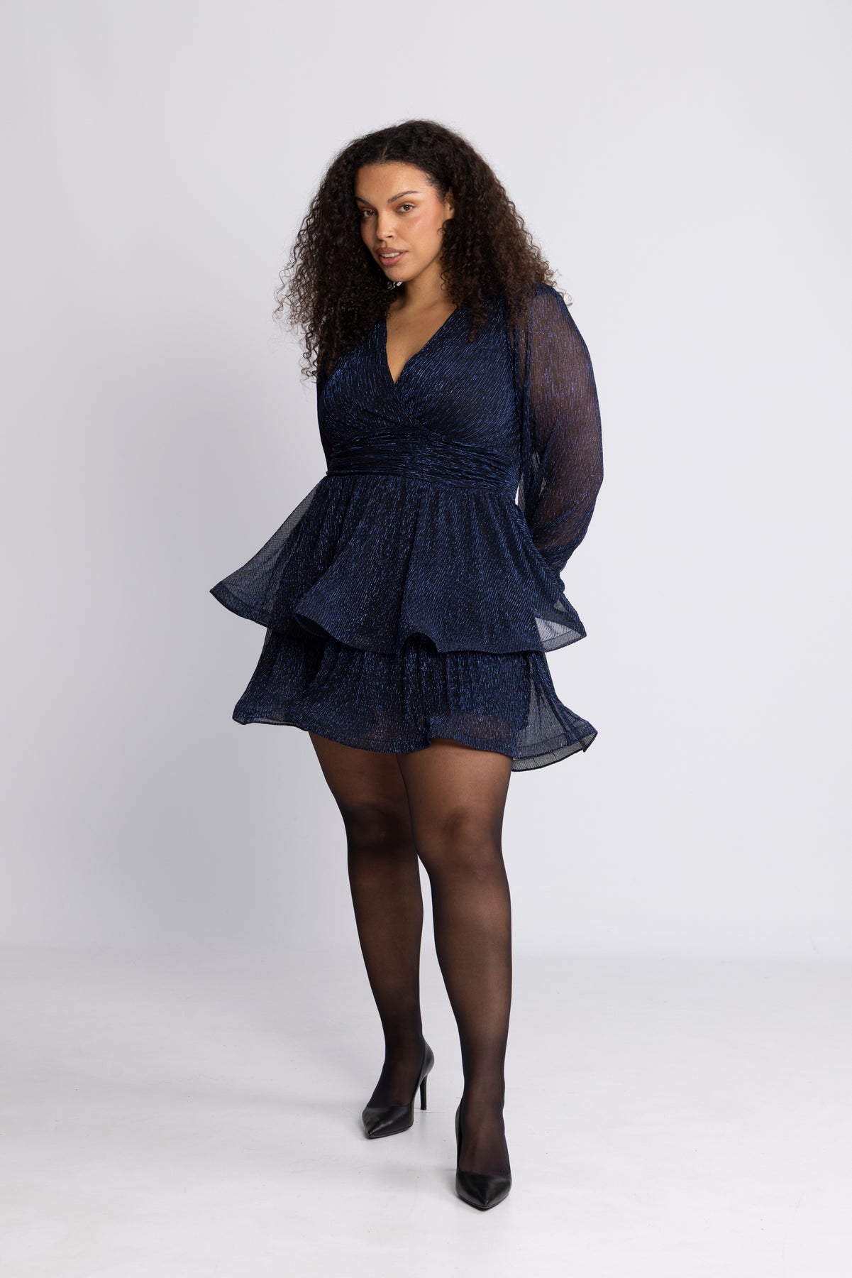 Jade Wave Plisséklänning - Navy