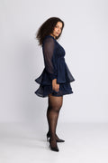 Jade Wave Plisséklänning - Navy