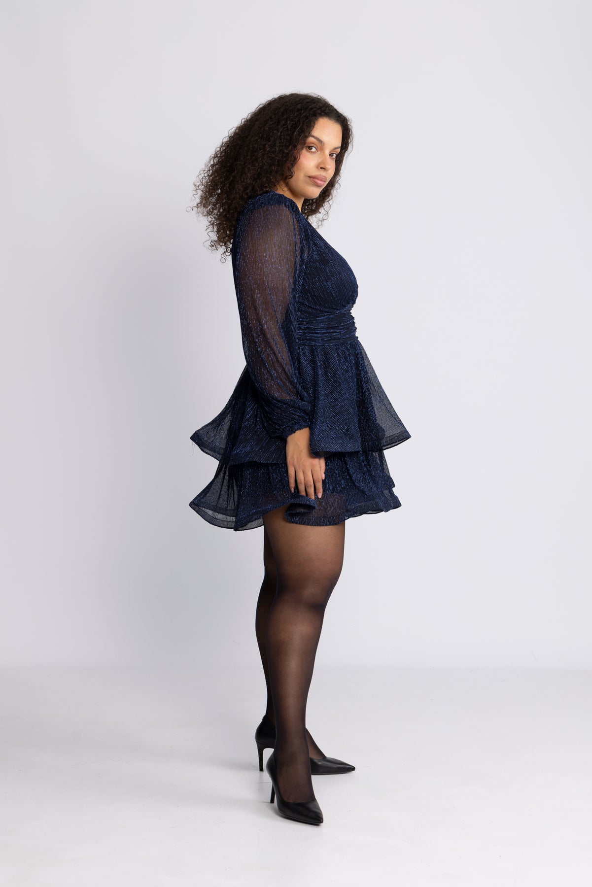 Jade Wave Plisséklänning - Navy