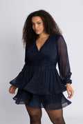 Jade Wave Plisséklänning - Navy