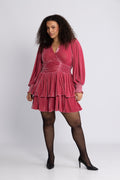 Jade Velvet Solid Dress - Dusty Pink