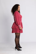 Jade Velvet Solid Dress - Dusty Pink