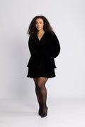 Jade Velvet Solid Dress - Svart