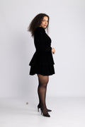Jade Velvet Solid Dress - Svart