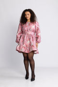 Svanhild Brocade Flower Dress - Rosa