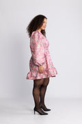 Svanhild Brocade Flower Dress - Rosa