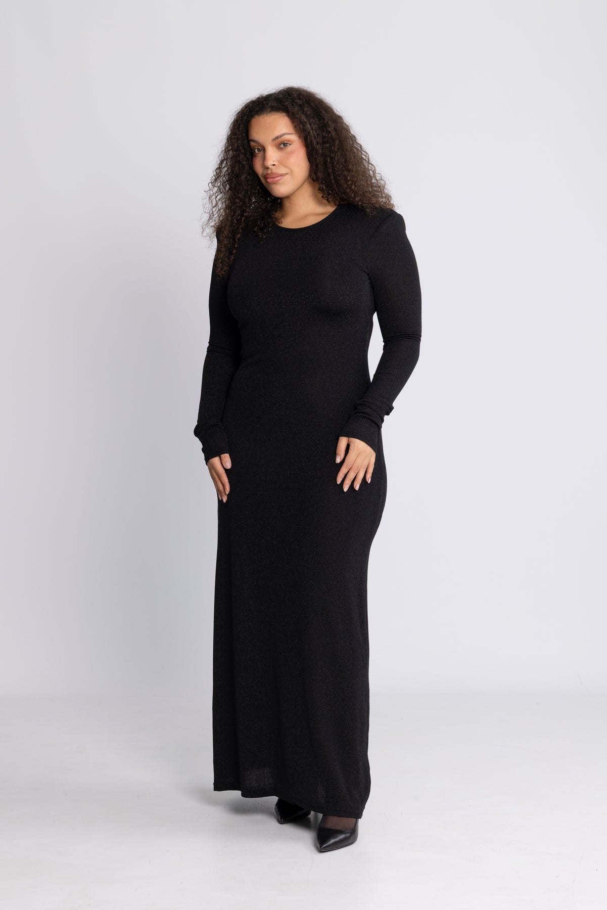 Alva Maxi Glitter Dress - Svart