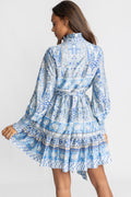 Saga Wide Paisley Dress - Blue