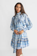 Saga Wide Paisley Dress - Blue
