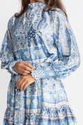 Saga Wide Paisley Dress - Blue