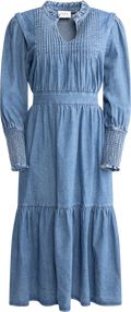 Evina Denim Midi Dress - Blue