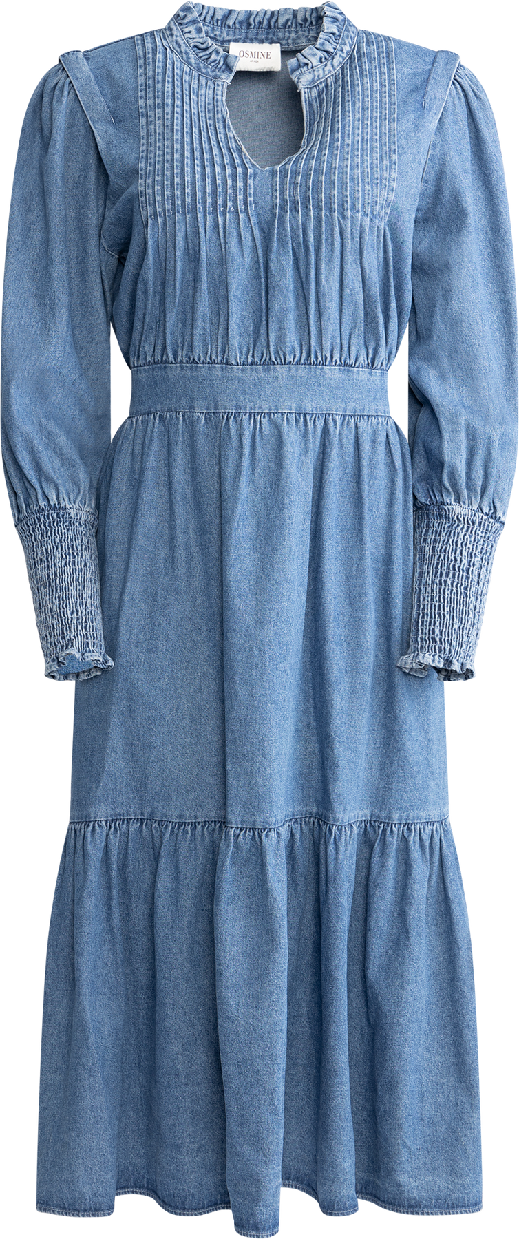 Evina Denim Midi Dress - Blue