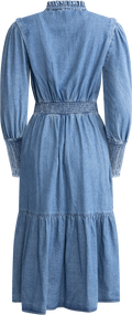 Evina Denim Midi Dress - Blue
