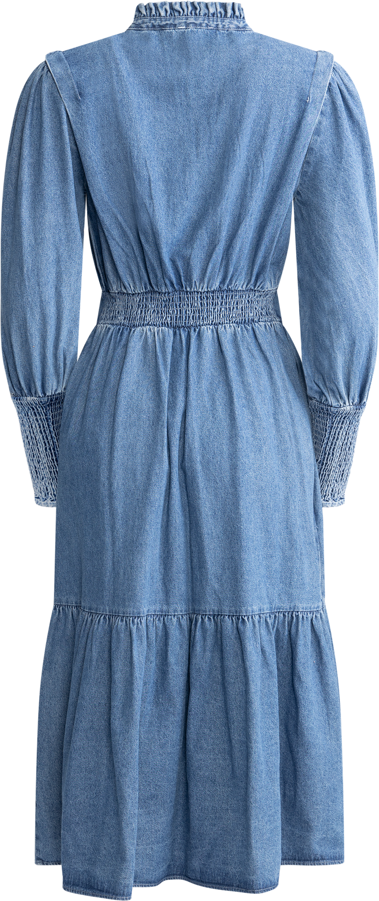Evina Denim Midi Dress - Blue