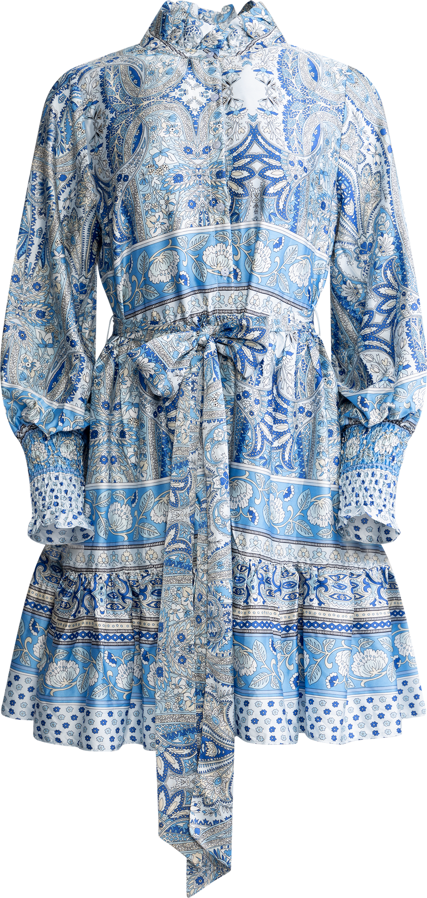 Saga Wide Paisley Dress - Blue