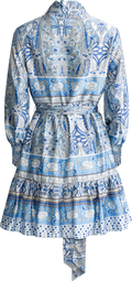 Saga Wide Paisley Dress - Blue