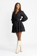 Frida Eyelet Poplin Dress - Black