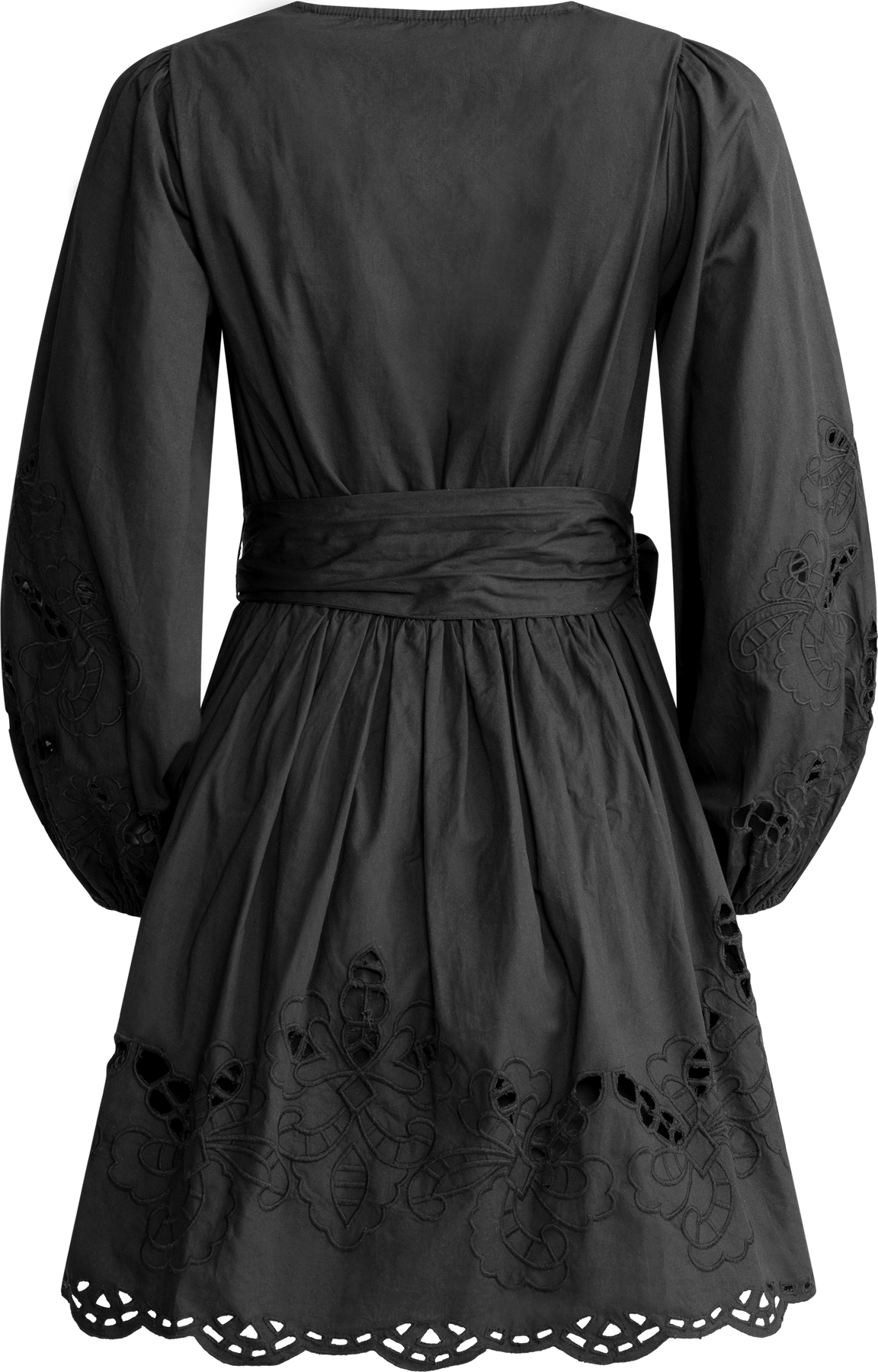 Frida Eyelet Poplin Dress - Black