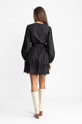 Frida Eyelet Poplin Dress - Black