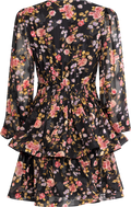 Jade Wave Dress - Black Pink