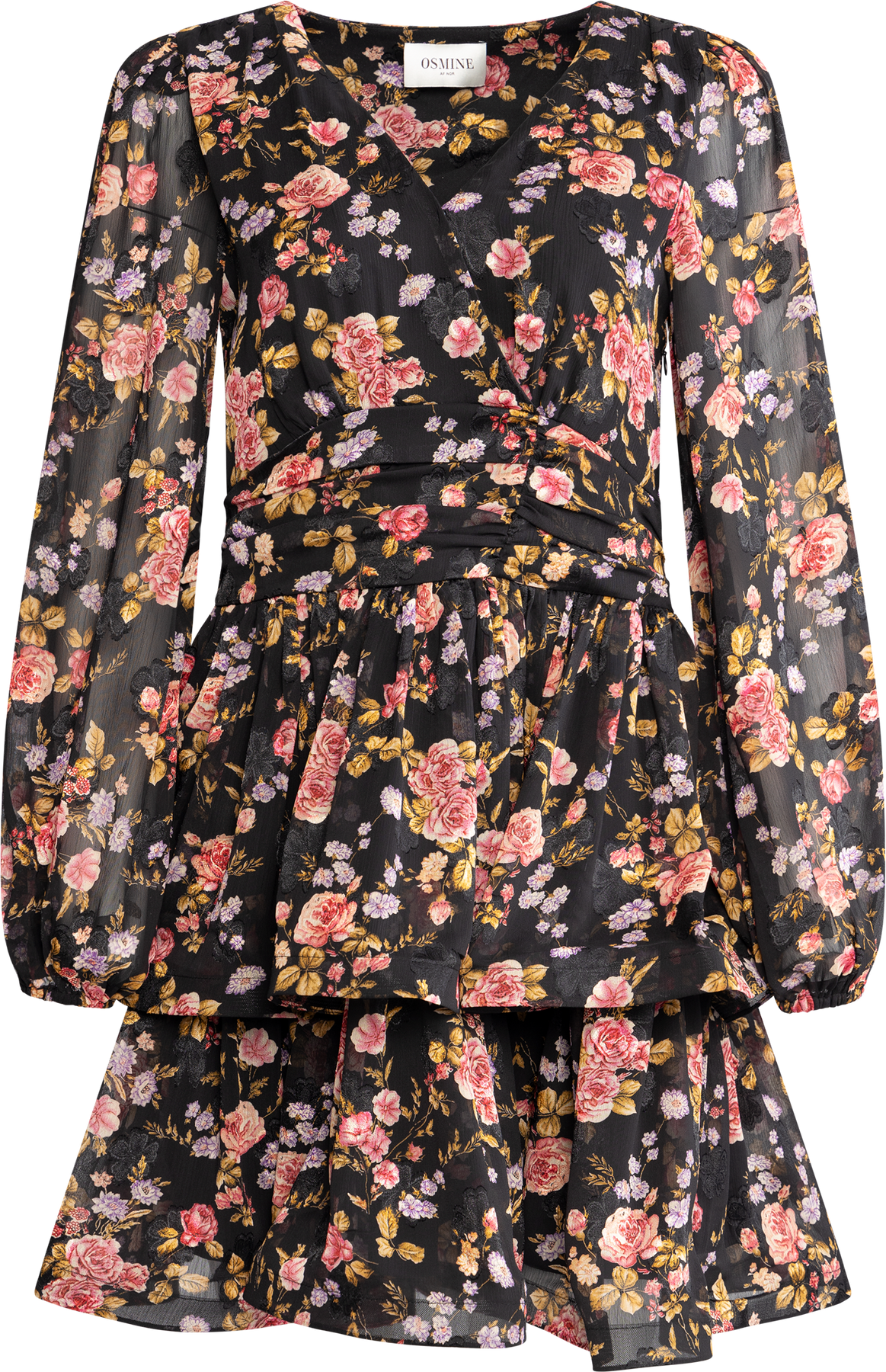 Jade Wave Dress - Black Pink