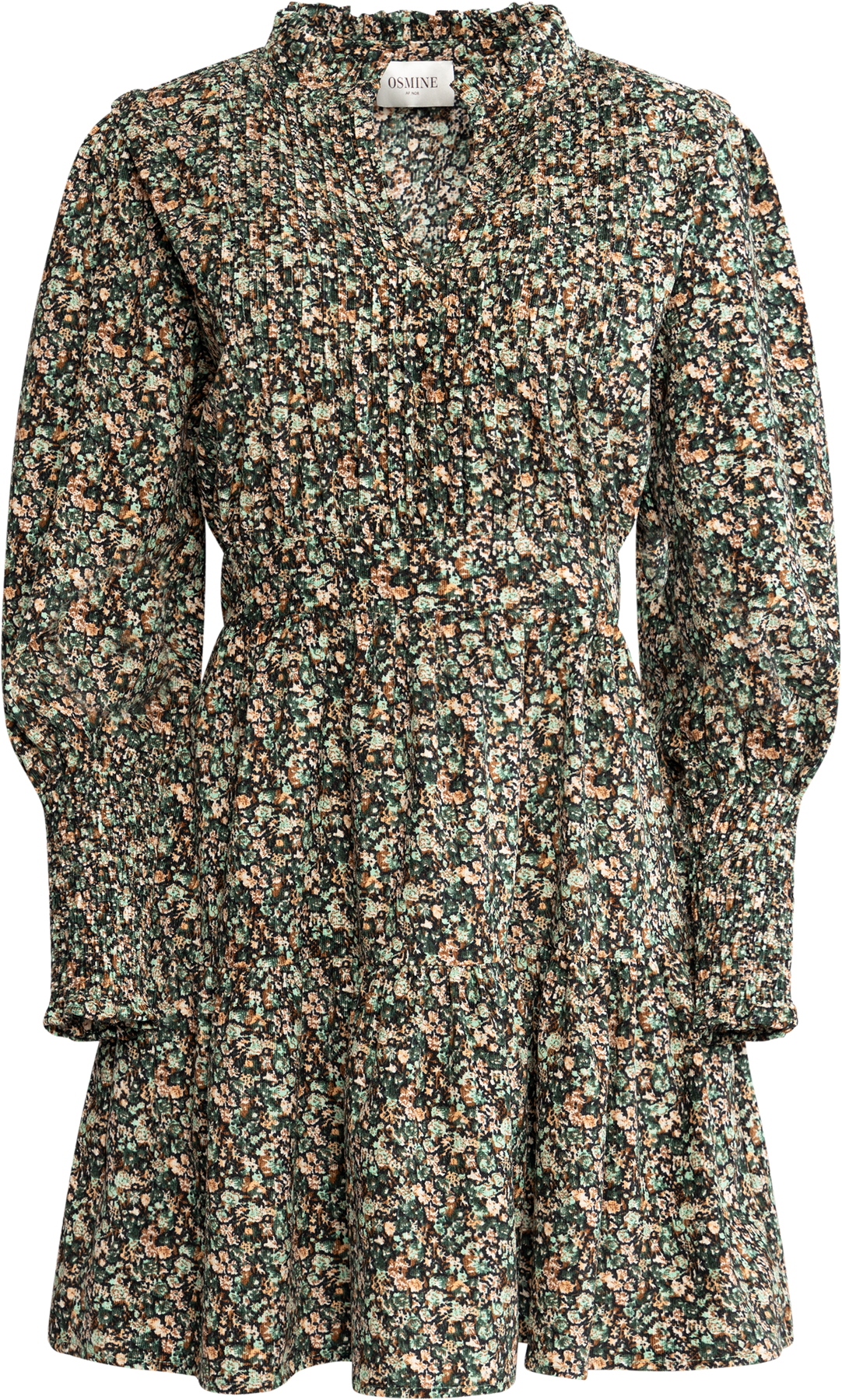 Evina Cord Print Dress - Green