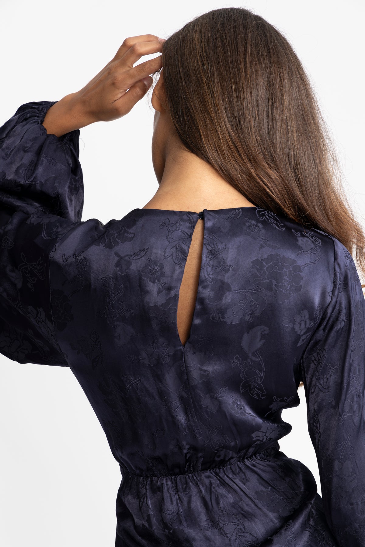 Edda Jacquard Short Dress - Navy