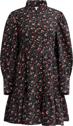 Liv Cord Print Dress - Black