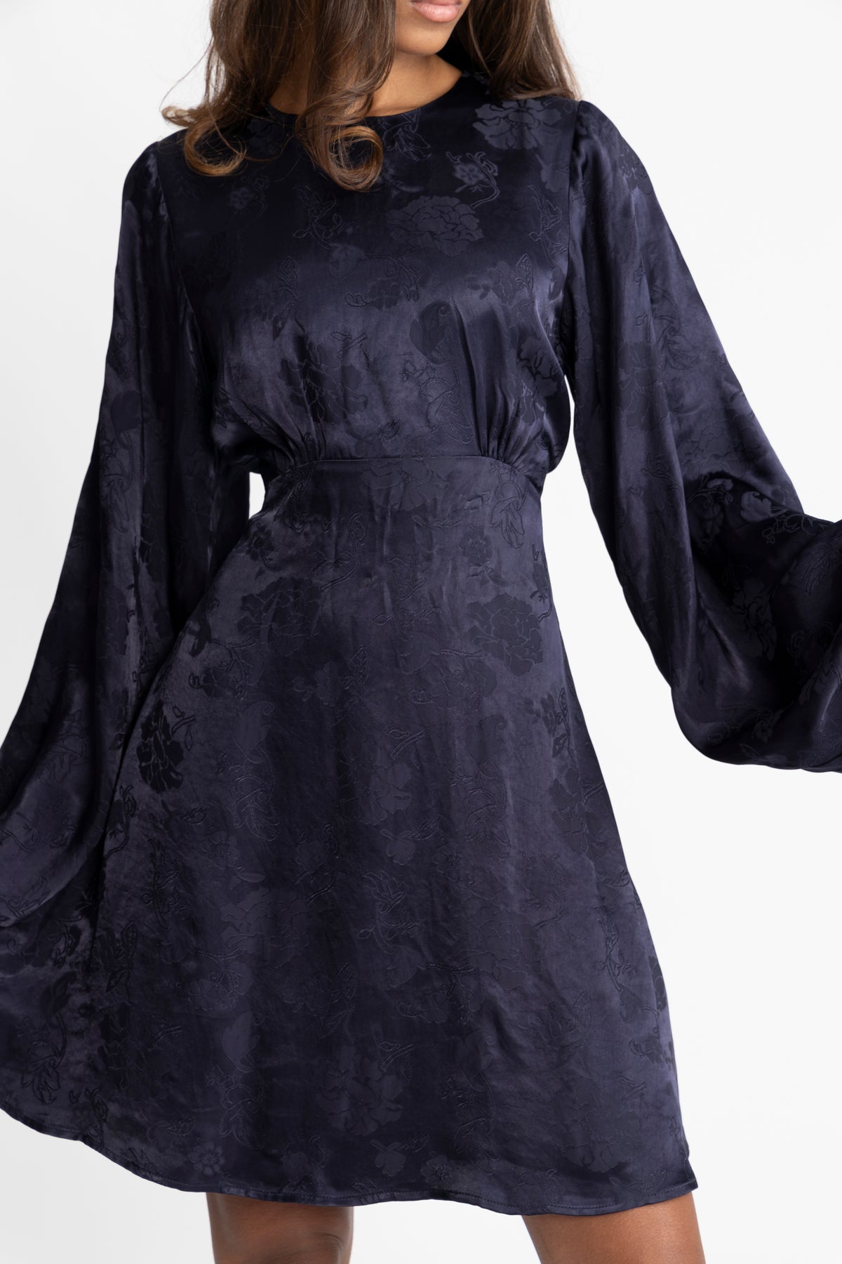 Edda Jacquard Short Dress - Navy