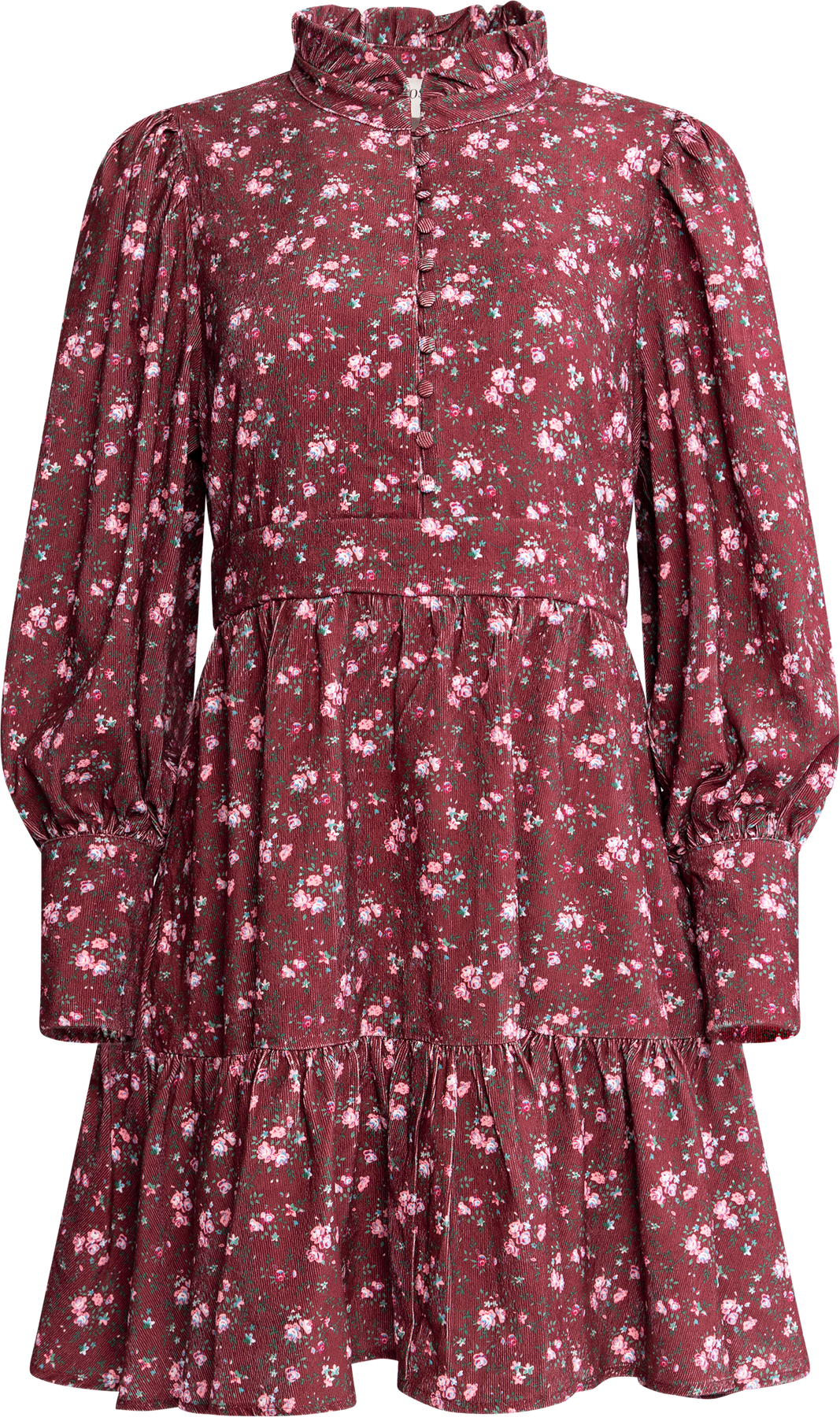 Liv Cord Print Dress - Dark Red