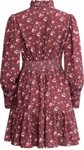 Liv Cord Print Dress - Dark Red