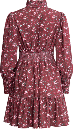 Liv Cord Print Dress - Dark Red