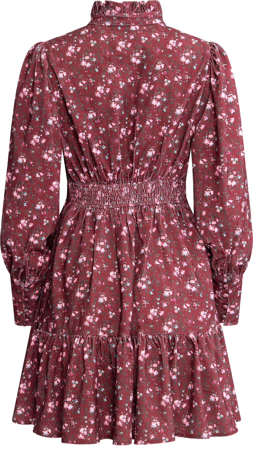 Liv Cord Print Dress - Dark Red