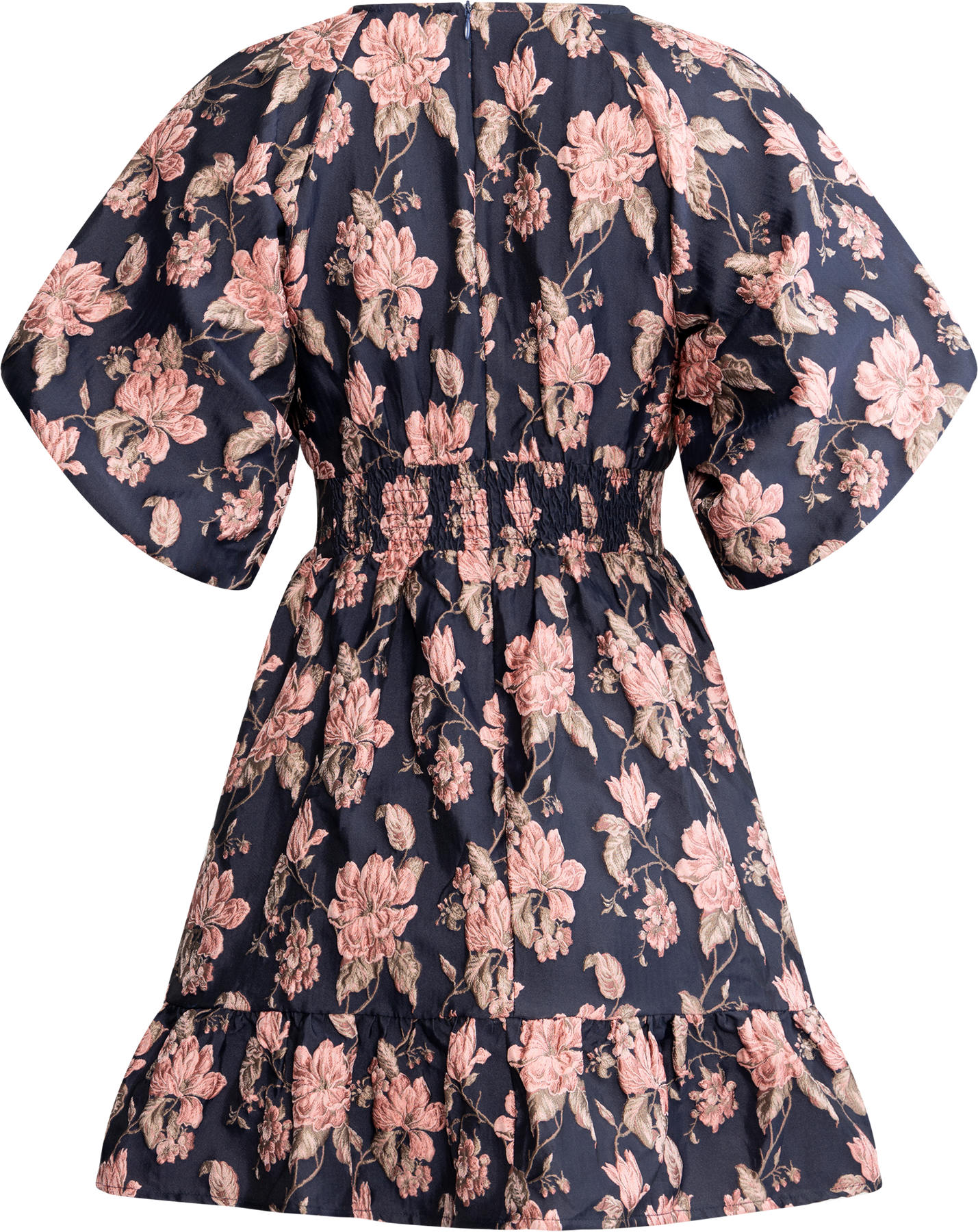 Svanhild Brocade Dress - Navy Flower