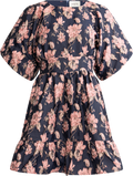 Svanhild Brocade Dress - Navy Flower