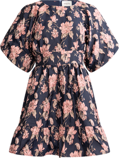 Svanhild Brocade Dress - Navy Flower