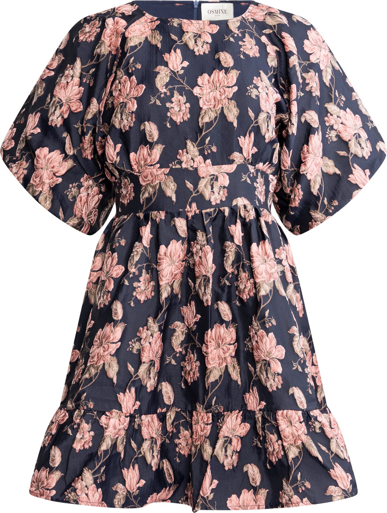 Svanhild Brocade Dress - Navy Flower