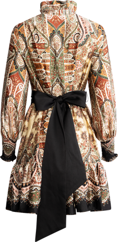 Saga Wide Paisley Dress - Black