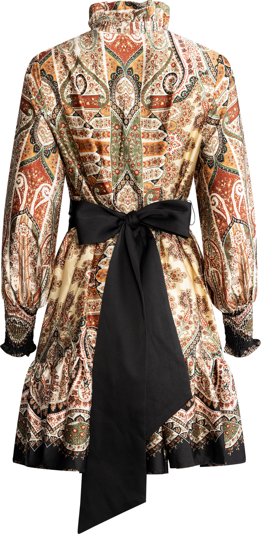 Saga Wide Paisley Dress - Black