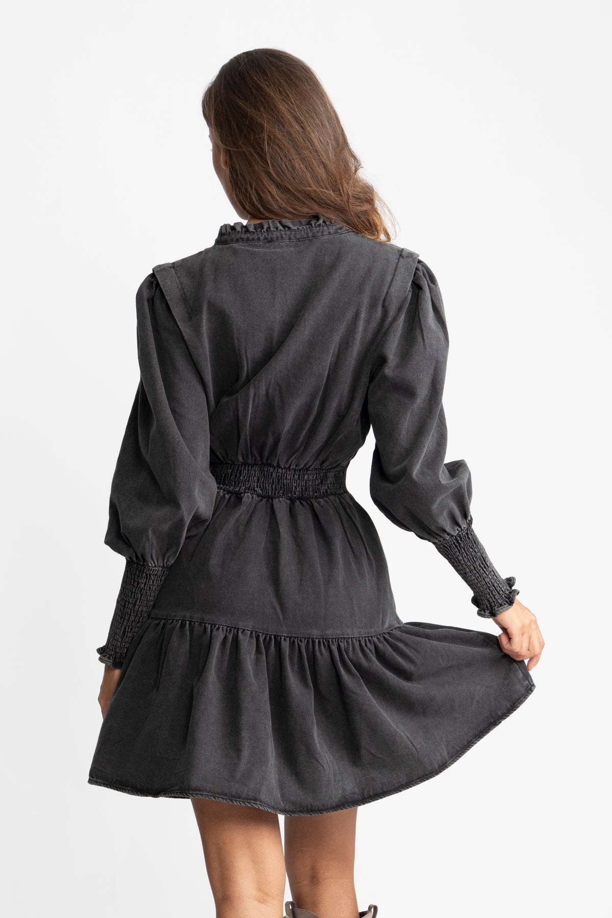 Evina Denim Dress - Black
