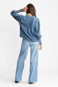 Emma Denim Blouse - Blue