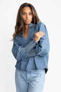 Emma Denim Blouse - Blue
