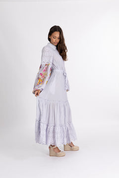 Cotton Slub Shirt Dress - Flower Market
