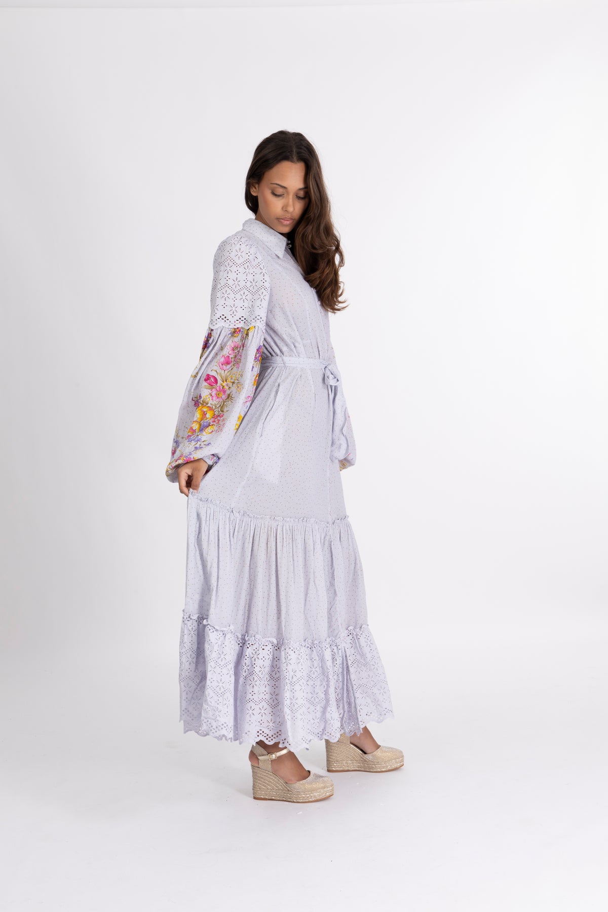 Cotton Slub Shirt Dress - Flower Market