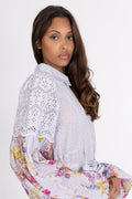 Cotton Slub Shirt Dress - Flower Market