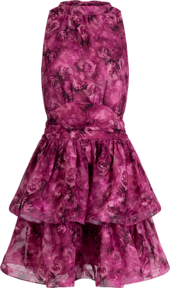 Idun Mini Dress - Fuchsia Flower