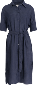 Rel Linen Ss Shirt Dress - Evening Blue