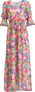 Ophelia Long Dress Silk-Rayo - Pink