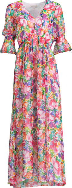 Ophelia Long Dress Silk-Rayo - Pink