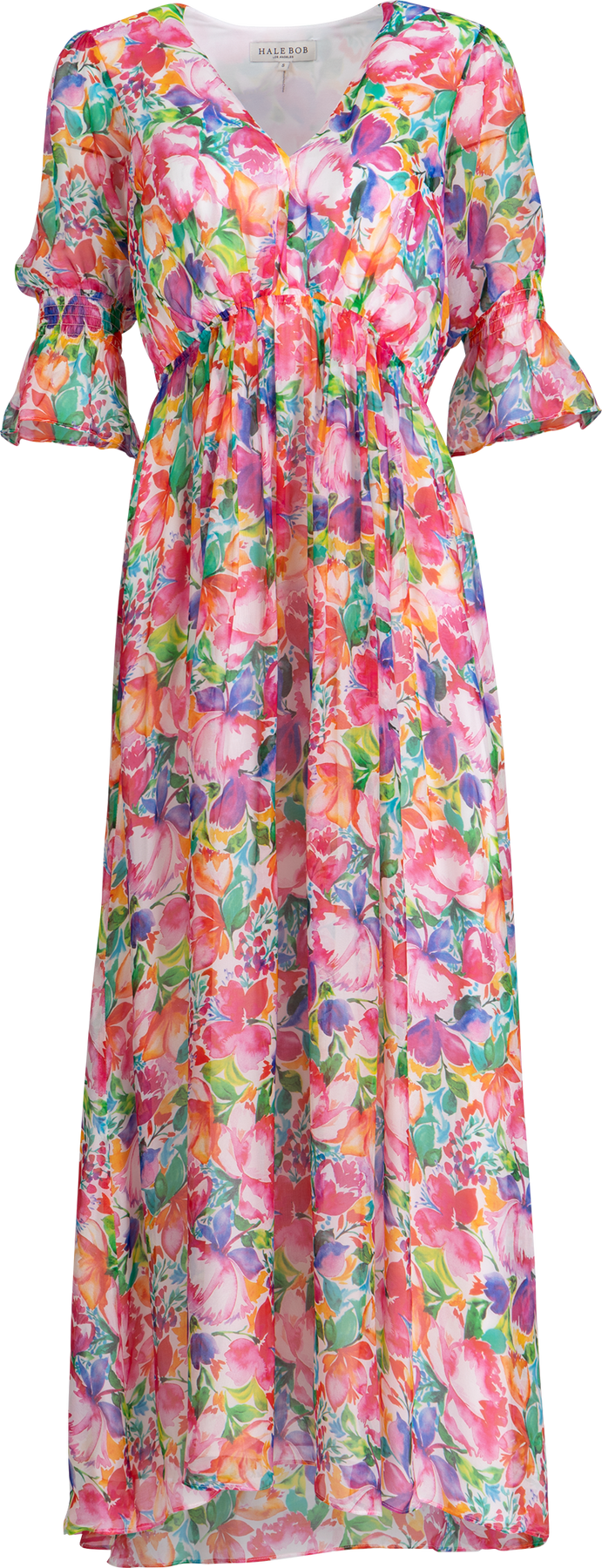 Ophelia Long Dress Silk-Rayo - Pink